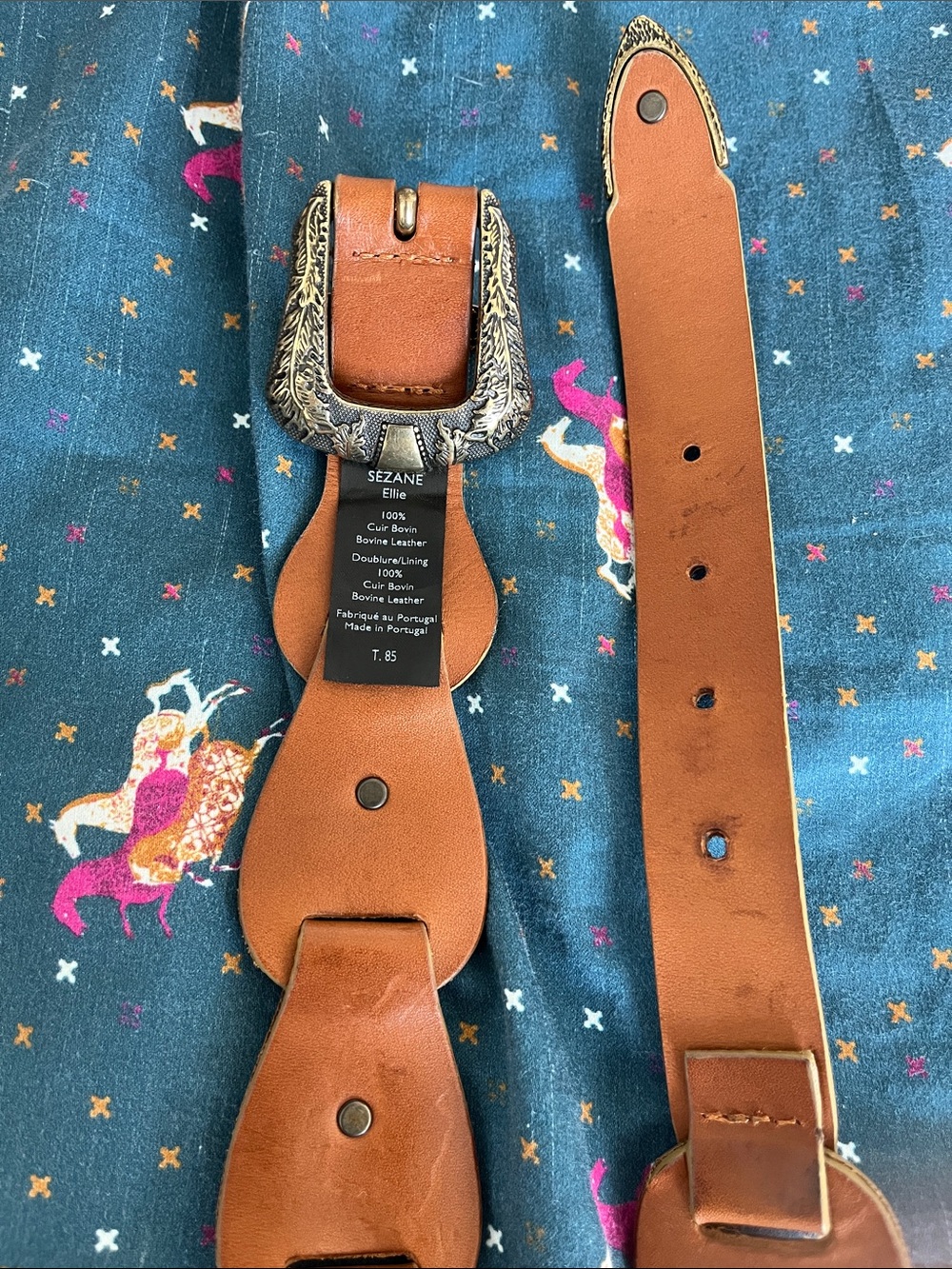 Sezane Ellie Belt Cuir Naturel Héritage - Size 85 - Picture 5 of 6